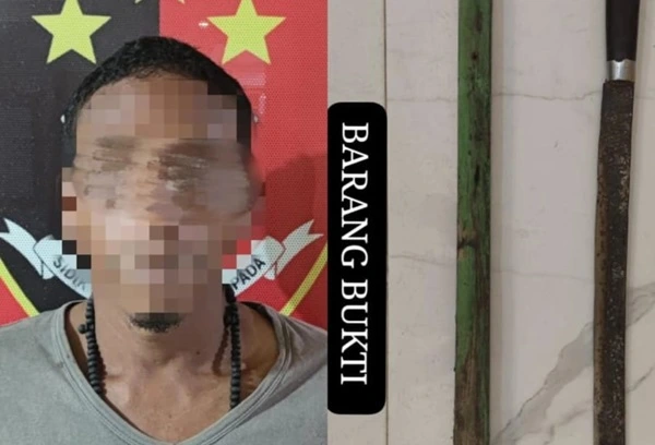 Polsek Palaran Amankan Pria Mengamuk dengan Parang di Palaran City