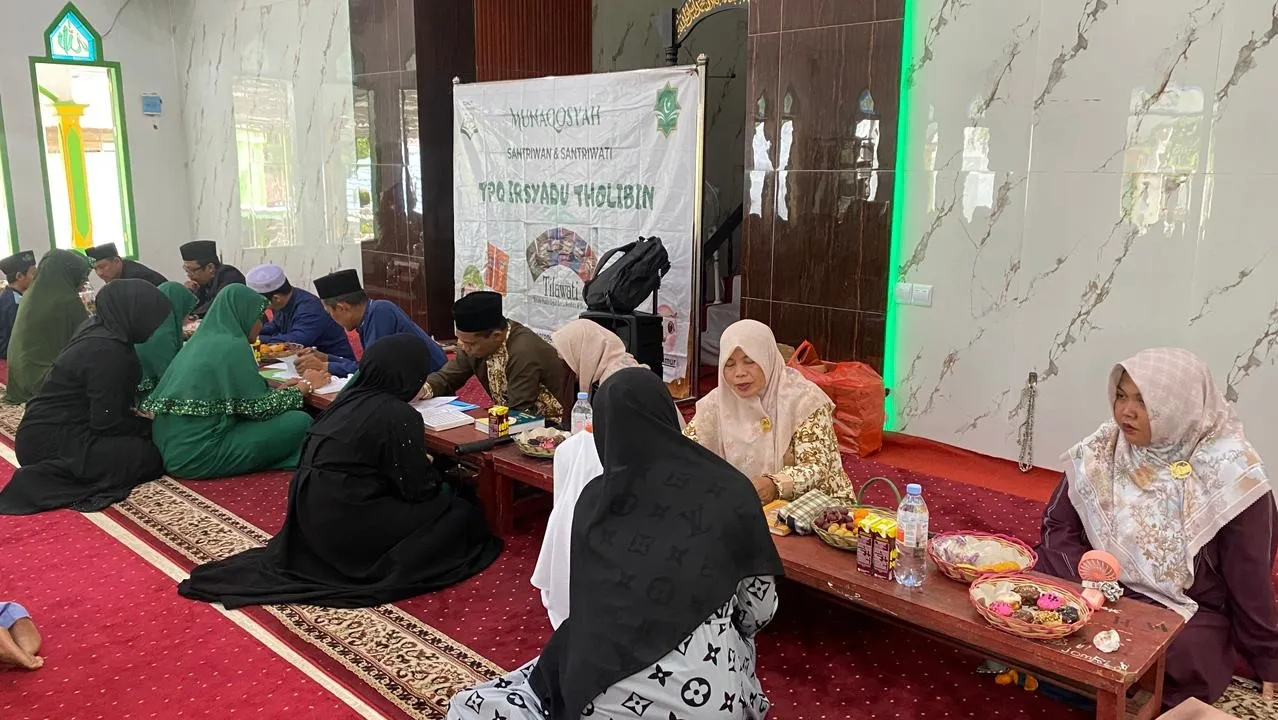 Munaqosyah Ke-8 TPQ Irsyadu Tholibin, Santri Siap Naik Jilid
