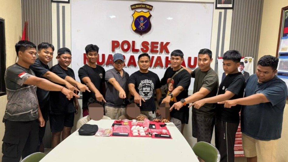 Polsek Muara Wahau Bongkar Peredaran Sabu 225 Gram di Kutai Timur, Tiga Tersangka Diamankan